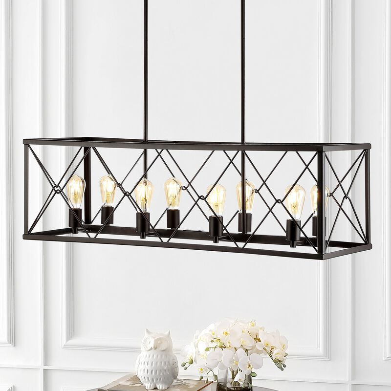 Galax 8-Light Adjustable Iron Farmhouse Industrial LED Dimmable Pendant