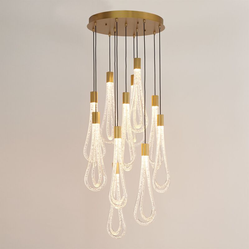 Round Layered Raindrop Chandelier