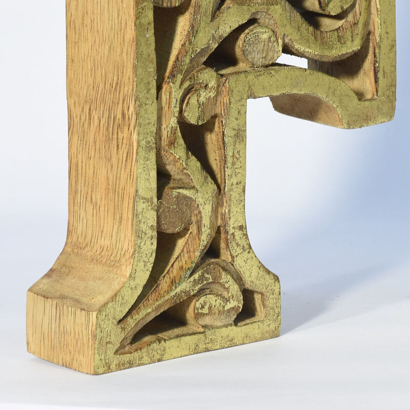 Vintage Natural Gold Handmade Eco-Friendly "F" Alphabet Letter Block For Wall Mount & Table Top Décor