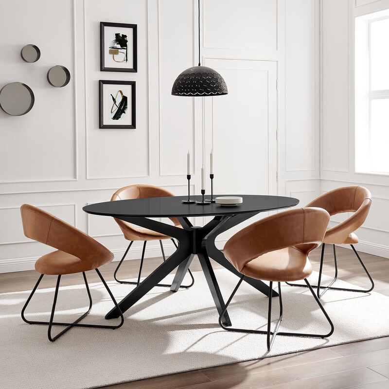 Modway - Traverse 63" Oval Dining Table Black Black