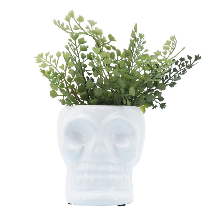 5" Skull Vase, White
