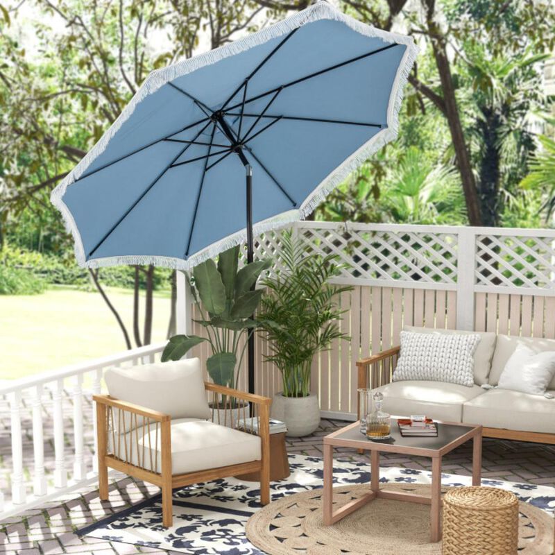 Hivvago 9 FT Patio Umbrella with Sun-Protective Canopy for Patio Garden Pool