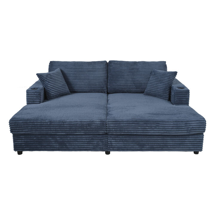Merax Oversized Loveseat Chaise Lounge Sectional Sofa