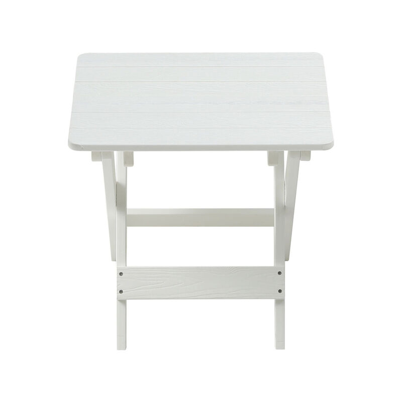 Hips Foldable Small Table And Chair Set With 2 Chairs And Rectangular Table White