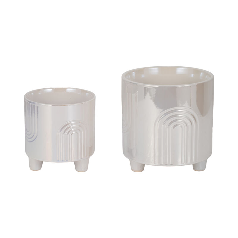 Ivory Stoneware Planters