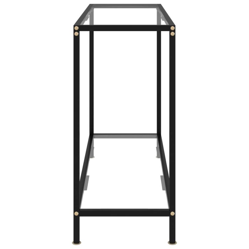 vidaXL Console Table Transparent 39.4"x13.8"x29.5" Tempered Glass