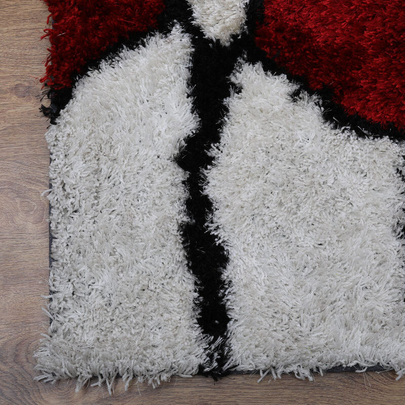 RUGSOTIC CARPETS HAND TUFTED SHAG POLYESTER ECO-FRIENDLY AREA RUGS  - 4'x6', Rectangle, Multicolor, Contemporary Modern Design, High Pile Thick Handmade Anti Skid Rugs for Living Room K00036