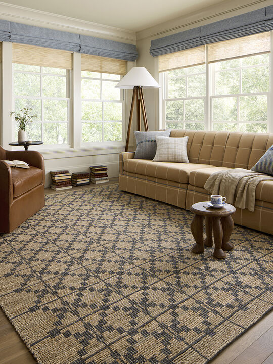 Judy JUD-05 Natural / Graphite 18" x 18" Sample Rug by Chris Loves Julia