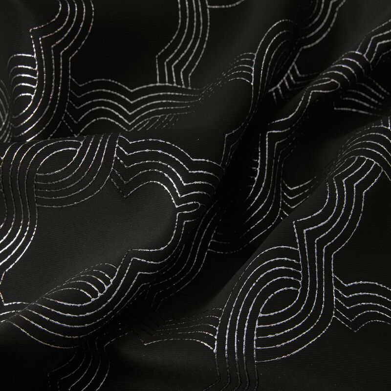 Jansen Rubber Blackout Grommet Curtain Panel - Black by Olivia Gray