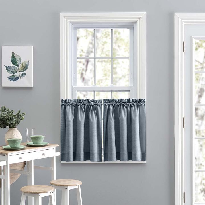 Ellis Curtain Lisa Solid Color Poly Cotton Duck Fabric Tailored Tier