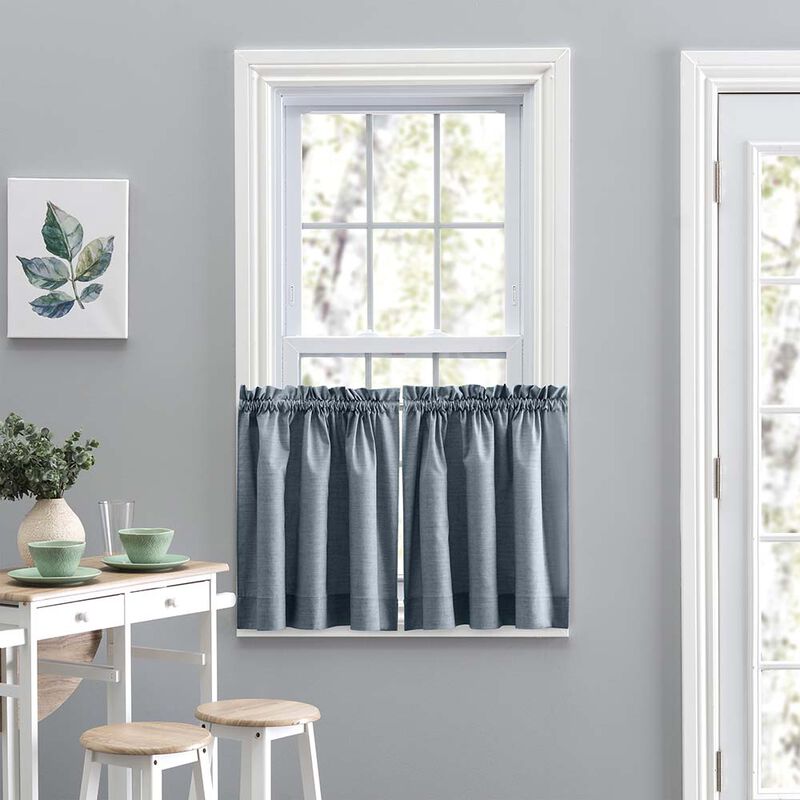Ellis Curtain Lisa Solid Color Poly Cotton Duck Fabric Tailored Tier
