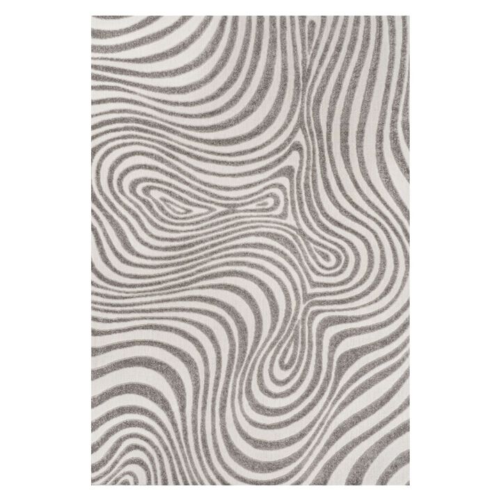 Maribo High-Low Abstract Groovy Striped Indoor/Outdoor Area Rug