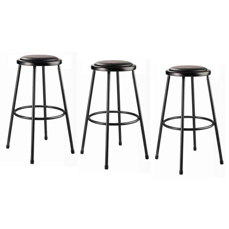 NPS® 30" Heavy Duty Vinyl Padded Steel Stool, Black