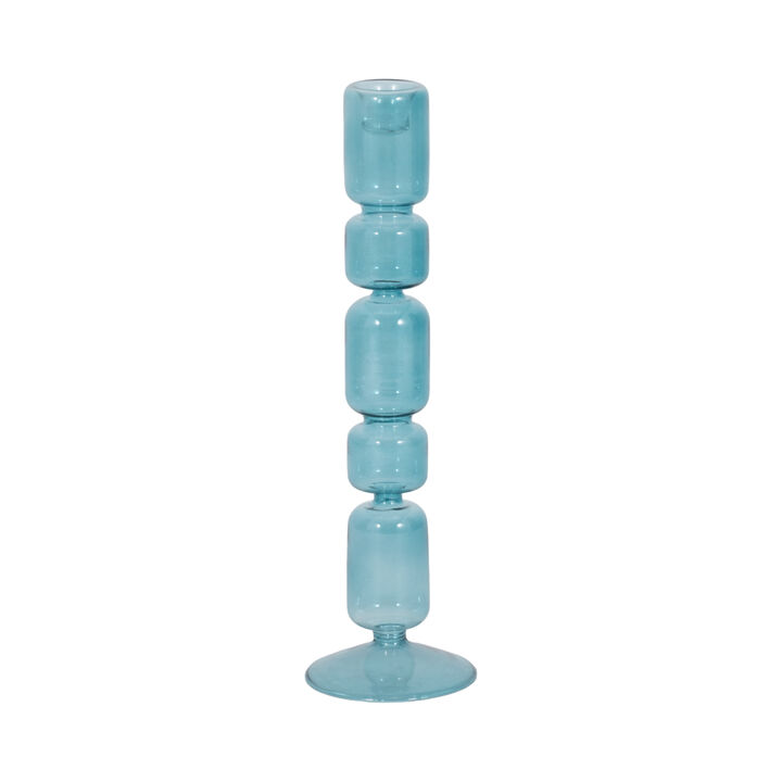 12" Gls Mix Bubble Candle Hldr