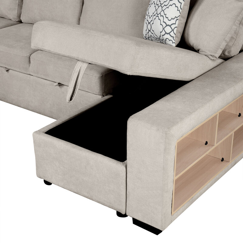 Merax U-shaped Sectional Sofa Pull-out Sofa Bed