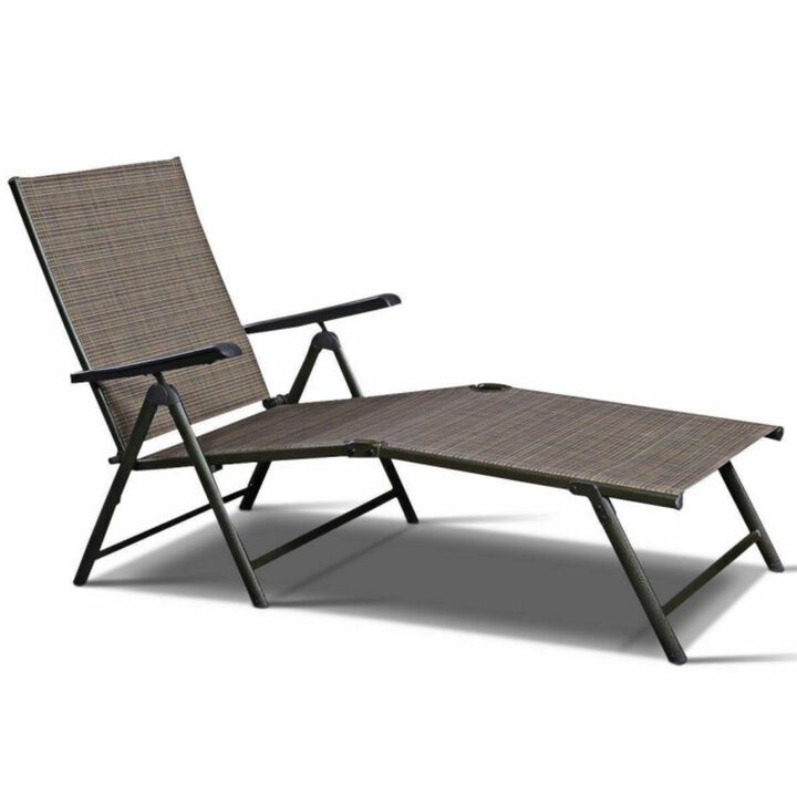 Hivvago Set of 2 Adjustable Chaise Lounge Chair with 5 Reclining Positions