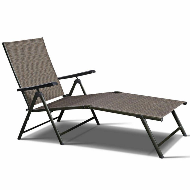 Hivvago Set of 2 Adjustable Chaise Lounge Chair with 5 Reclining Positions