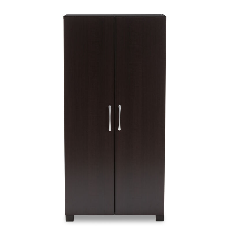 Baxton Studio Marine Modern Two Tone Wenge 2 Door Wood Entryway Shoe Storage Cabinet