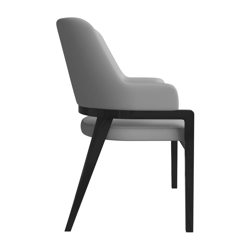 Leisuremod Ethora Collection Modern Wooden Dining Chair in Light Toupe Set of 2