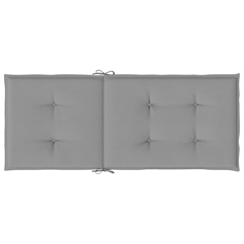 Zia 6pc Outdoor Highback Cushion for Chair, Tufted Gray Fabric 47 Inch - Benzara