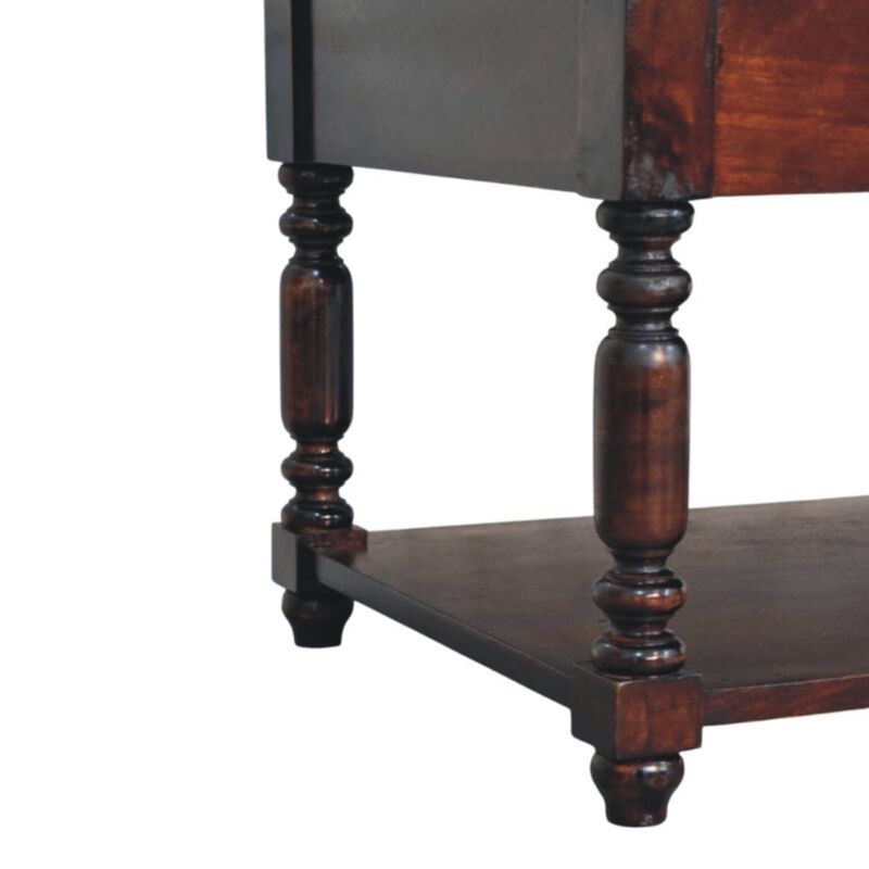 Artisan Furniture Solid Wood Turned Legs Cherry Console Table