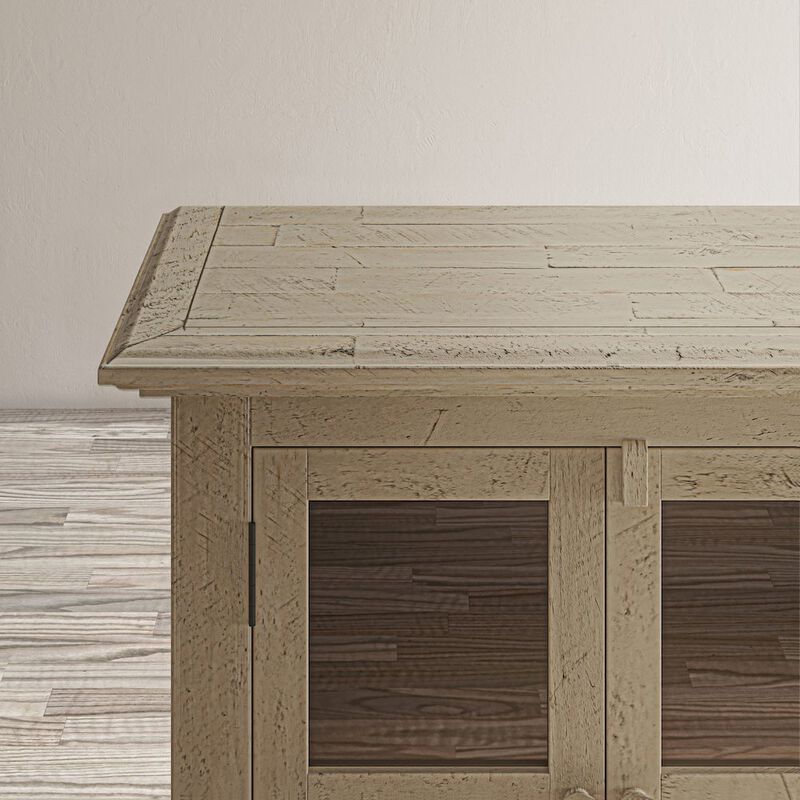 Jofran Rustic Shores 54 Coastal Distressed Acacia Four-Door Credenza Cabinet