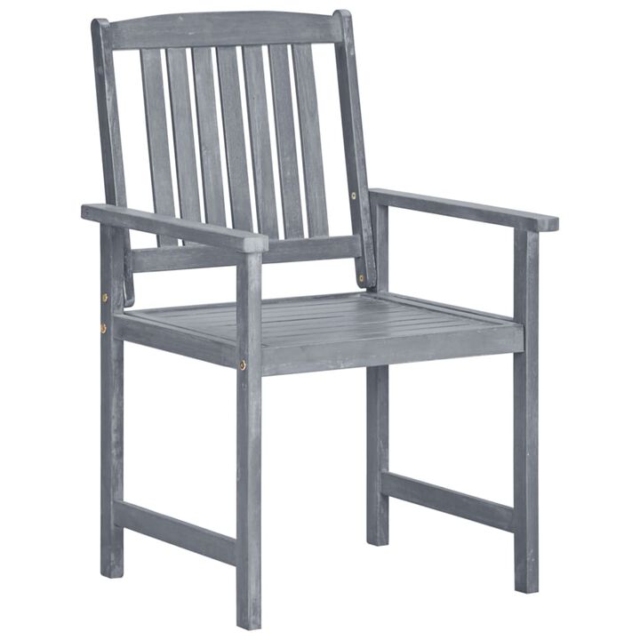 vidaXL Garden Chairs 2 pcs Gray Solid Acacia Wood
