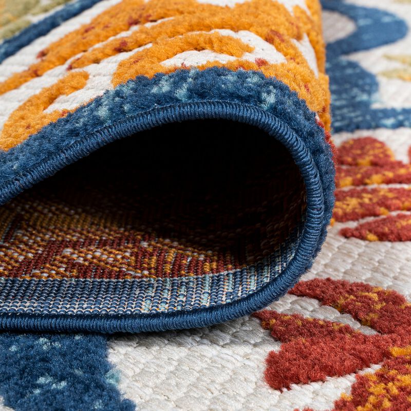 Cassis Ornate Ogee Trellis High-Low Indoor/Outdoor Area Rug
