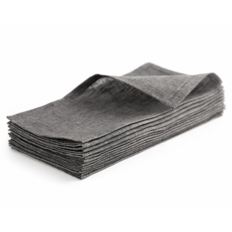 Solino Home 100% Pure Linen Cocktail Napkins Set of 12 | Athena