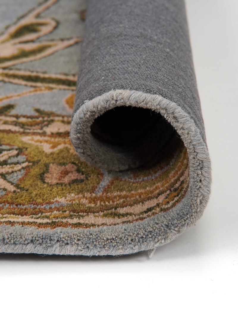 RUGSOTIC CARPETS HAND TUFTED WOOL ECO-FRIENDLY AREA RUGS  - 8'x8', Round Shape, Blue & Green, Classic Oriental Traditional  Design, High Pile Thick Handmade Anti Skid Area Rugs (K00503)