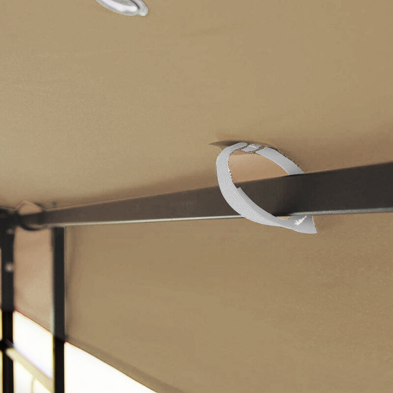 10x10 FT Outdoor Patio Gazebo Replacement Canopy, Double Tiered Gazebo Tent Roof Cover