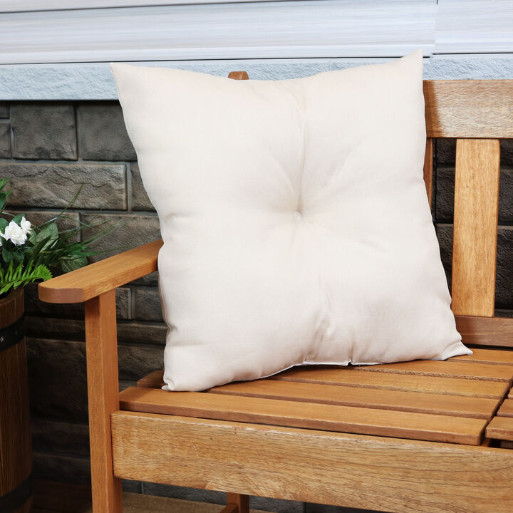 Sunnydaze Set of 2 19" Square Polyester Tufted Pillows