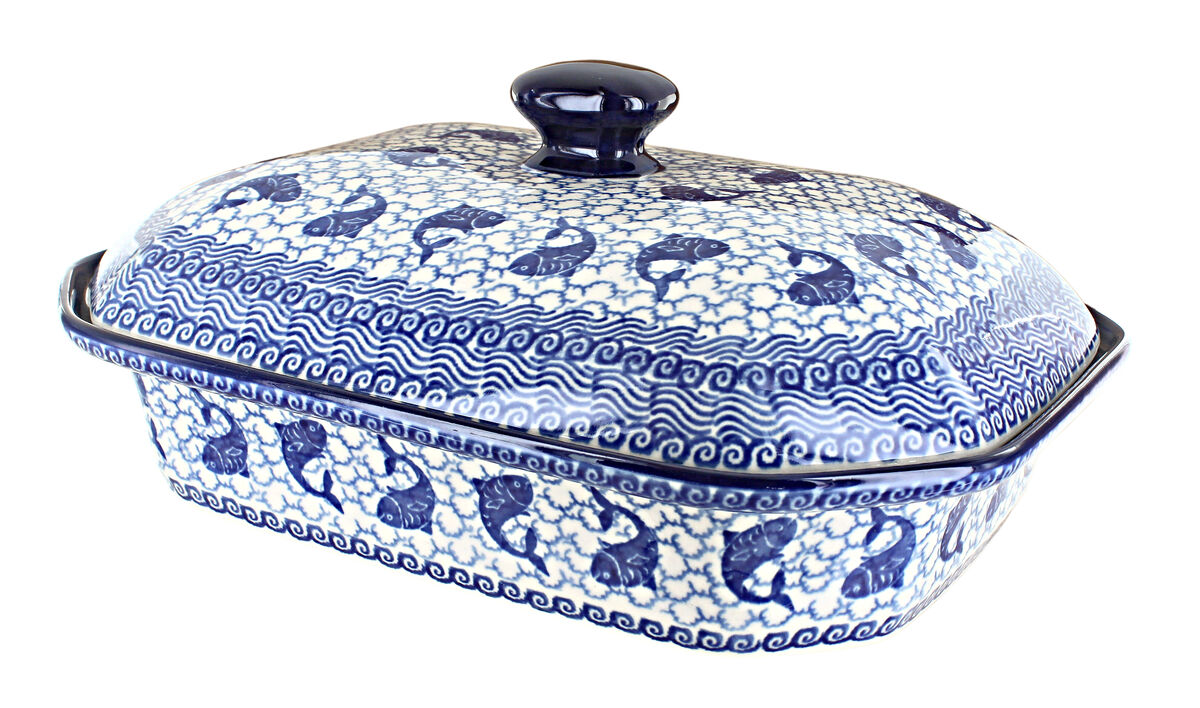 Blue Rose Polish Pottery Maia Large Covered Baker