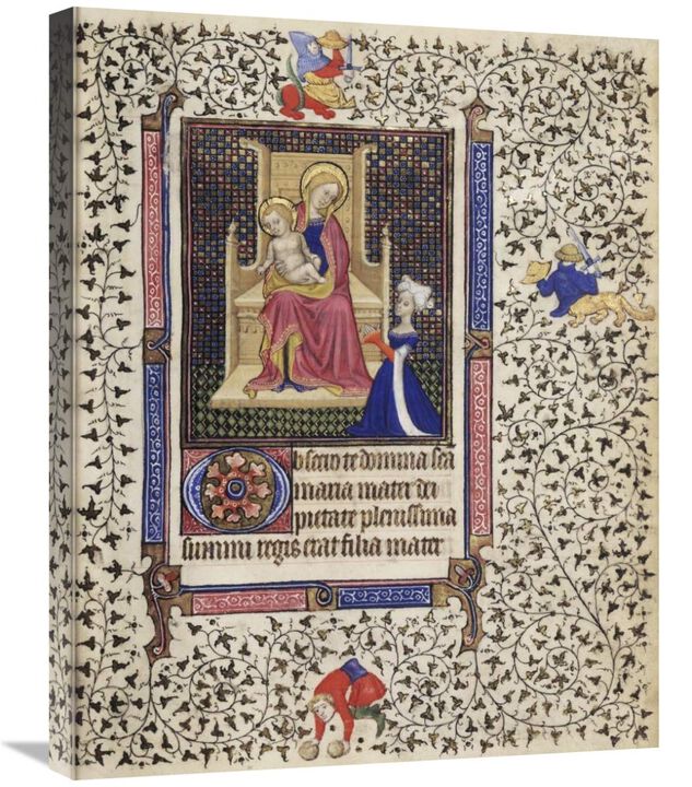 A Woman in Prayer before the Virgin and Child-Canvas Art-22x28