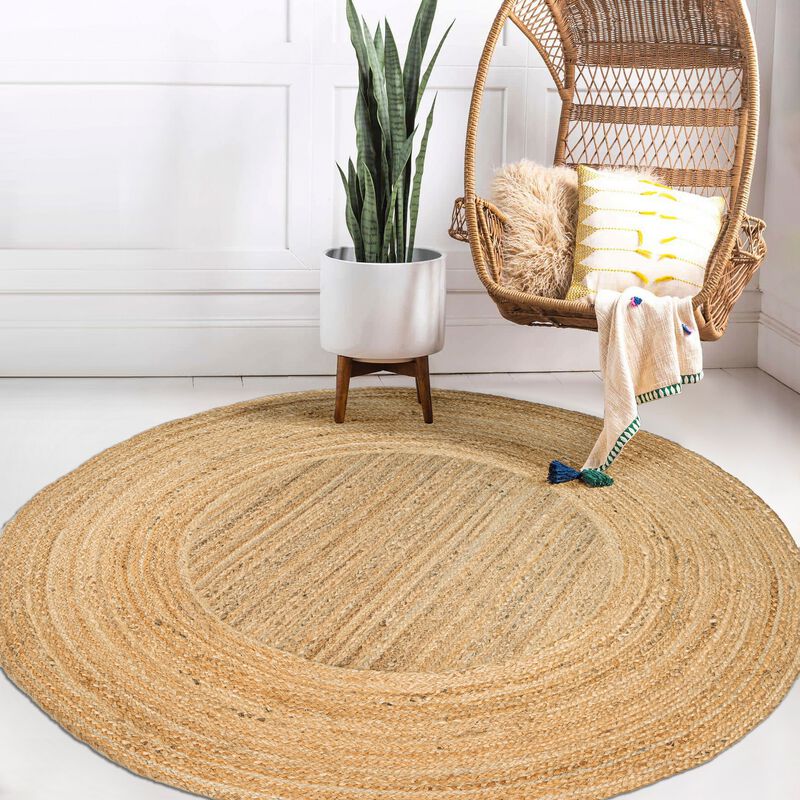 Harmony Boho Jute Circle Natural Round Area Rug