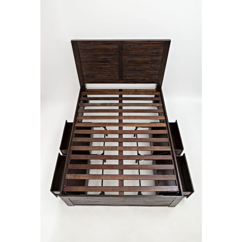 Jofran Kona Grove Distressed Rustic Solid Acacia King Storage Bed