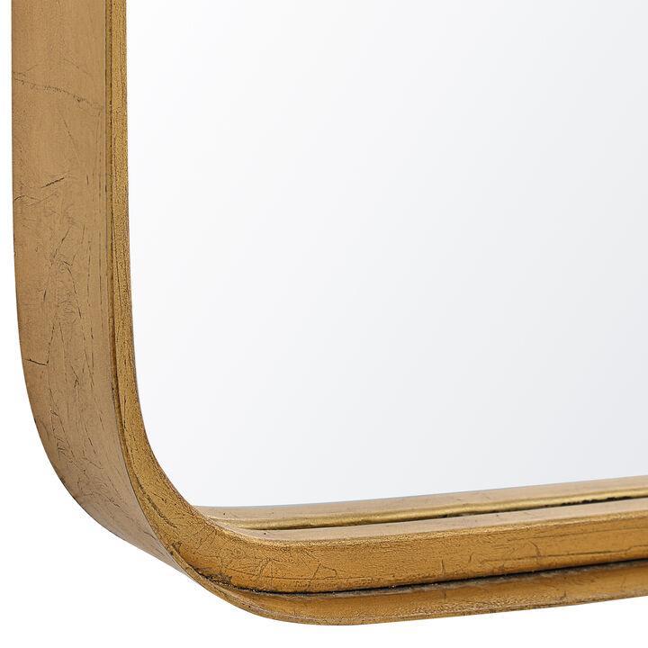 60 Inch Full Length Metal Frame Contemporary Mirror, Gold - Benzara