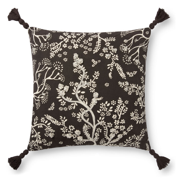 PLL0026 Black/Ivory 22"x22" Pillow