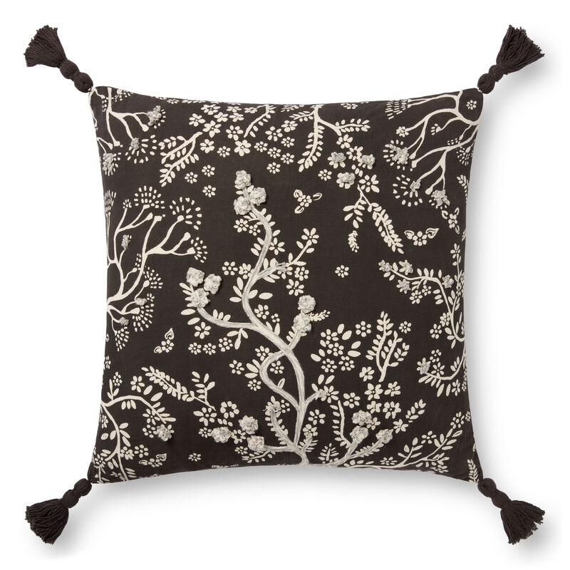 PLL0026 Black/Ivory 22"x22" Pillow