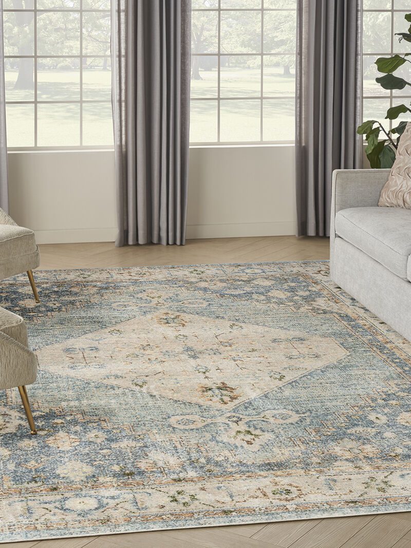 Astra Machine Washable ASW11 Silver/Blue 9' x 12' Rug