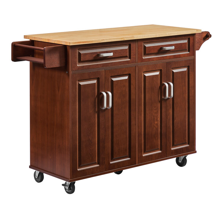 Streamdale Mobile Kitchen Island Cart With 2 drawers