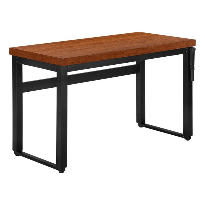 Computer Desk, Home Office, Standing, Adjustable, 48"L, Work, Laptop, Metal, Laminate, Brown, Black, Contemporary, Modern