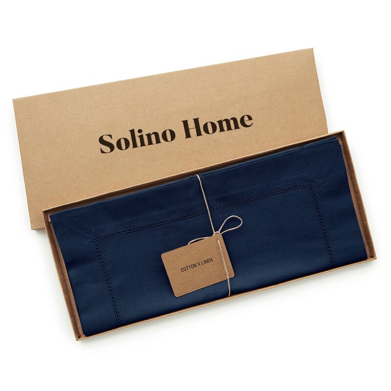 Solino Home Cotton Linen Hemstitch Table Runner