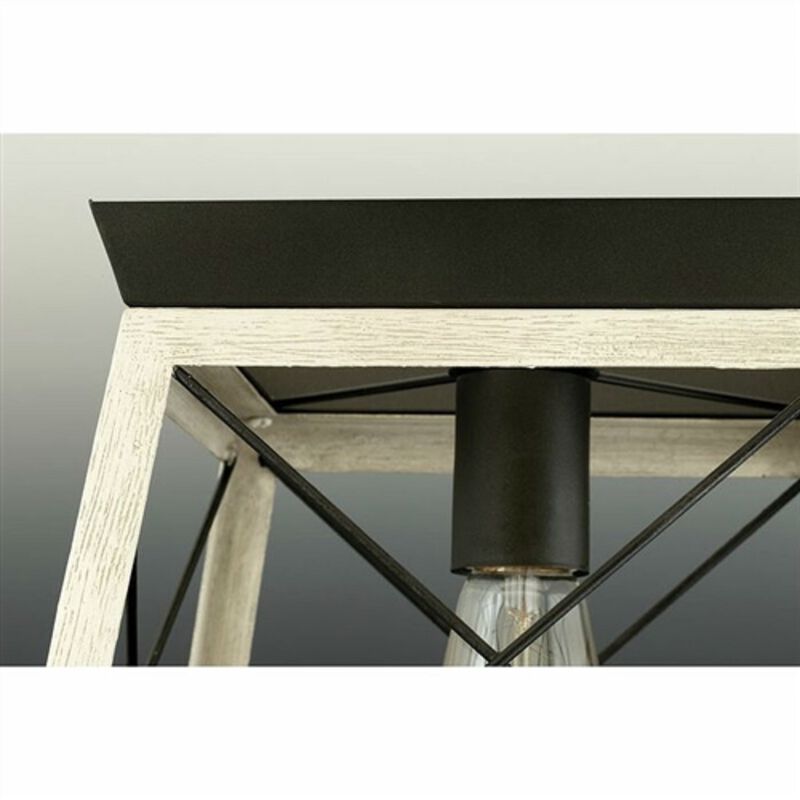 Modern Farmhouse Lantern Chandelier – Graphite Dimmable Geometric Frame Light