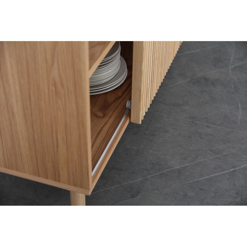Modern Sideboard With 4 Cabinet, Storage Cabinet, TV Stand, Anti-Topple Design
