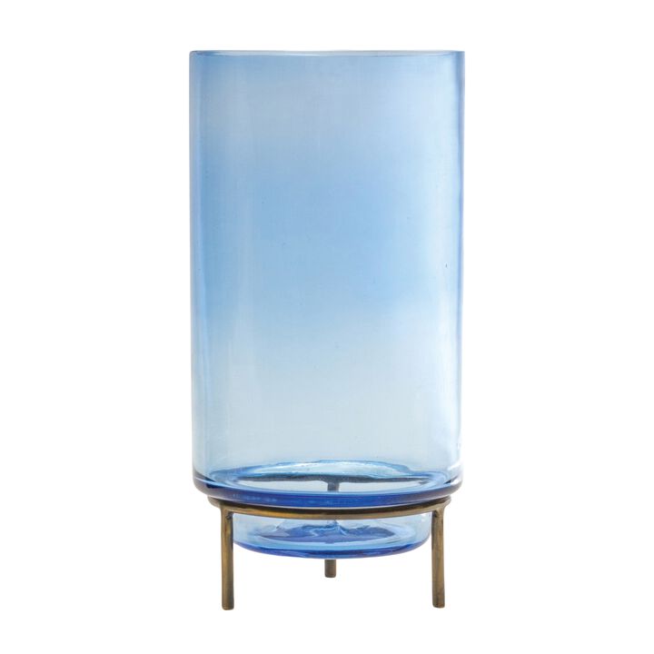 Decorative Glass Vase with Iron Base for Stylish Arrangements