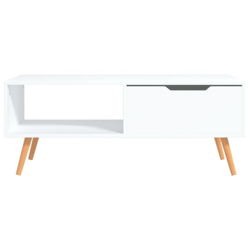 vidaXL Coffee Table White 39.4"x19.5"x16.9" Chipboard