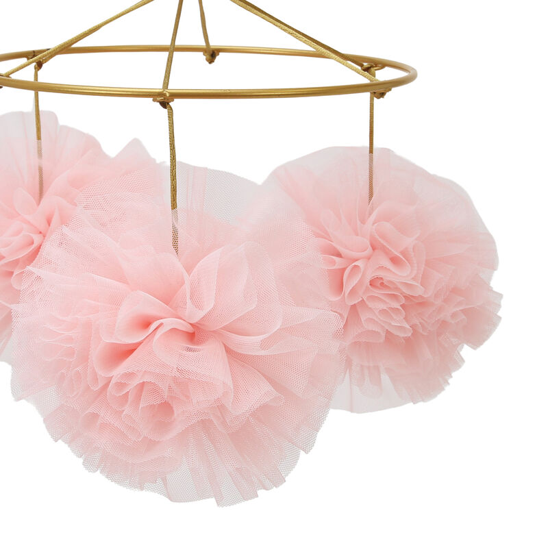 Lambs & Ivy Secret Garden Pink Pom Pom Musical Baby Crib Mobile Soother Toy