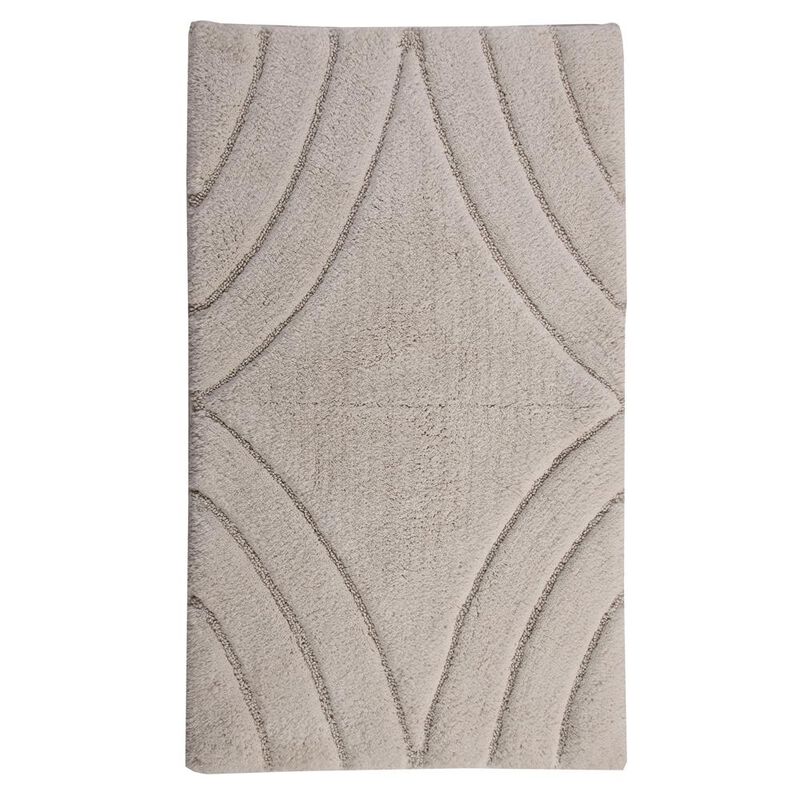 Knightsbridge Diamond 220 GSF Non Skid Back Bath Rug 17 x 24 - Ivory