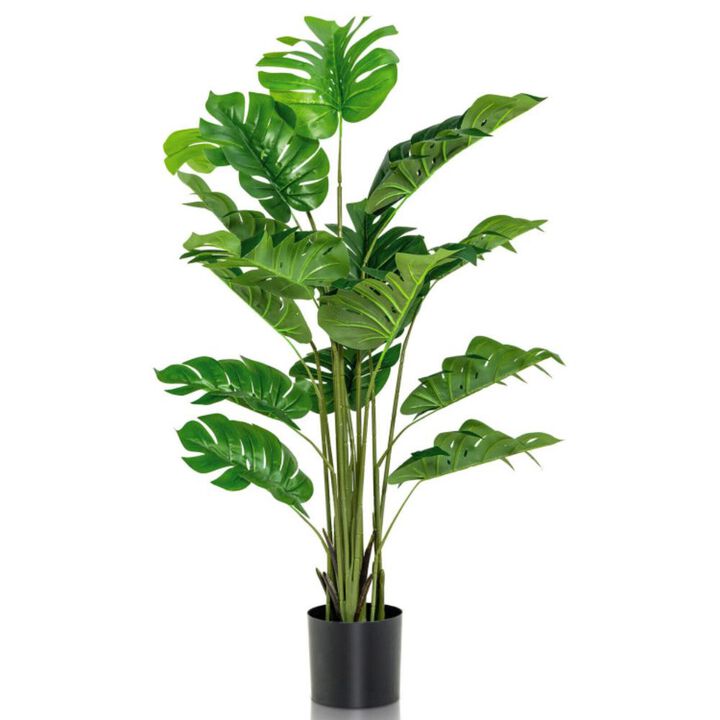 Hivvago 5 Feet Artificial Tree Faux Monstera Deliciosa Plant for Home Indoor and Outdoor